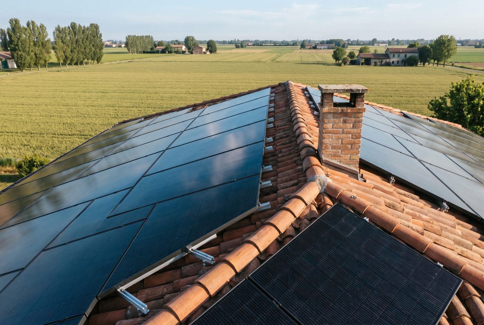 Impianto fotovoltaico su tetto piano di attività commerciale